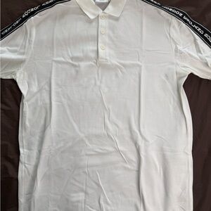 Burberry Cream Polo Shirt with Black Trim Runs big M/L